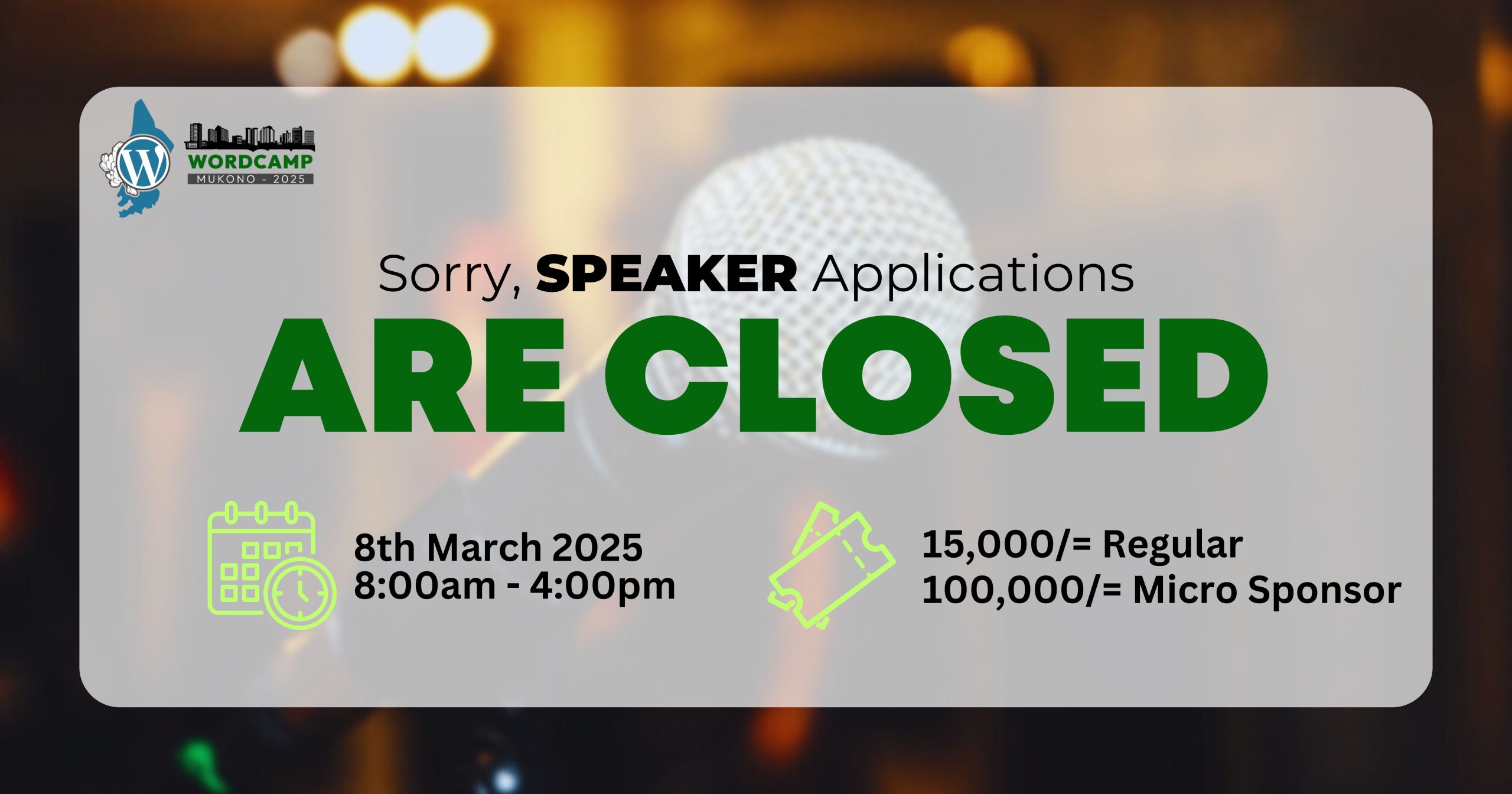 Speaker Applications Closed for WordCamp Mukono